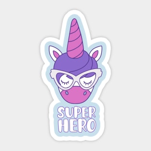 Super Hero Unicorn Sticker